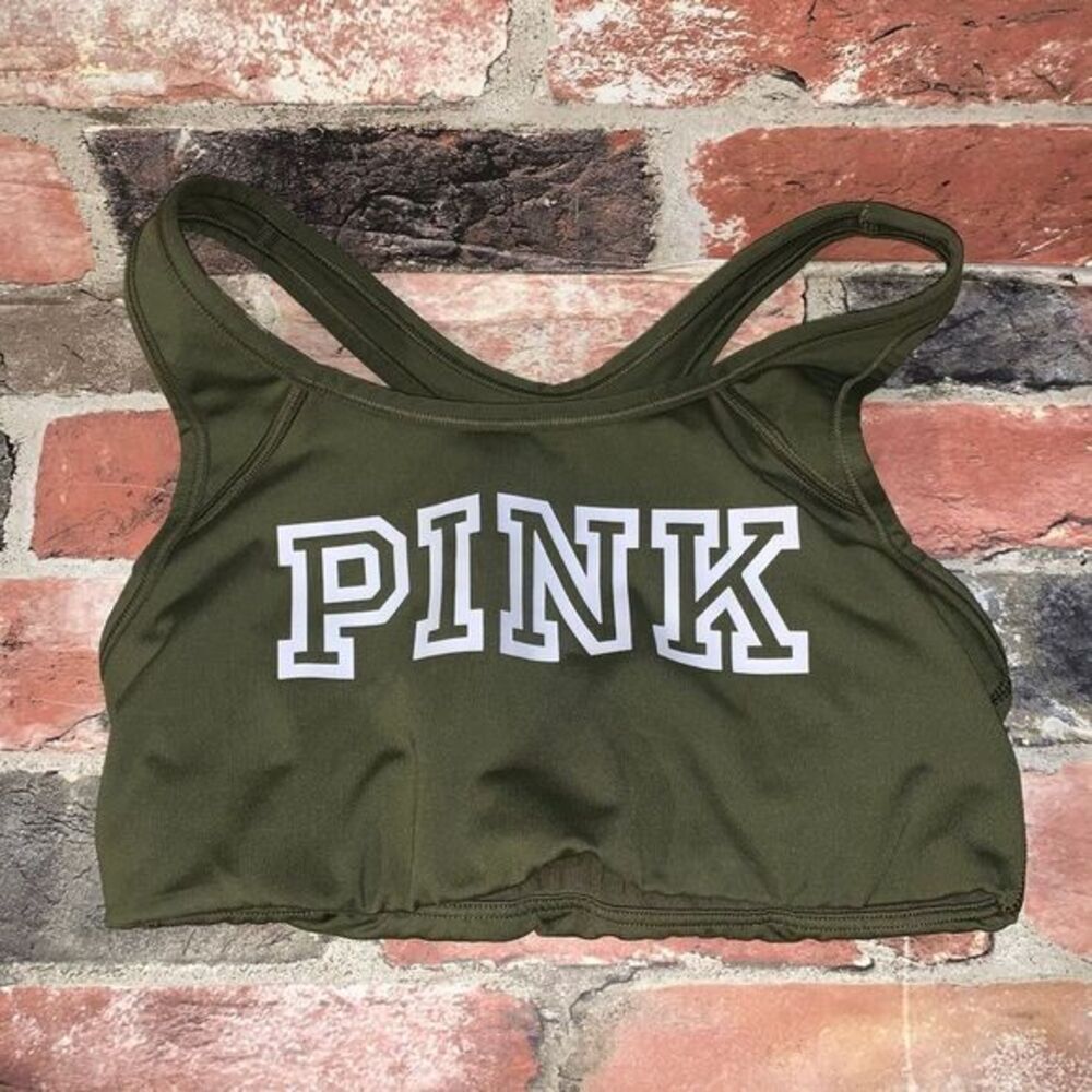 VS PINK‎ Sports Bra Olive Green size small